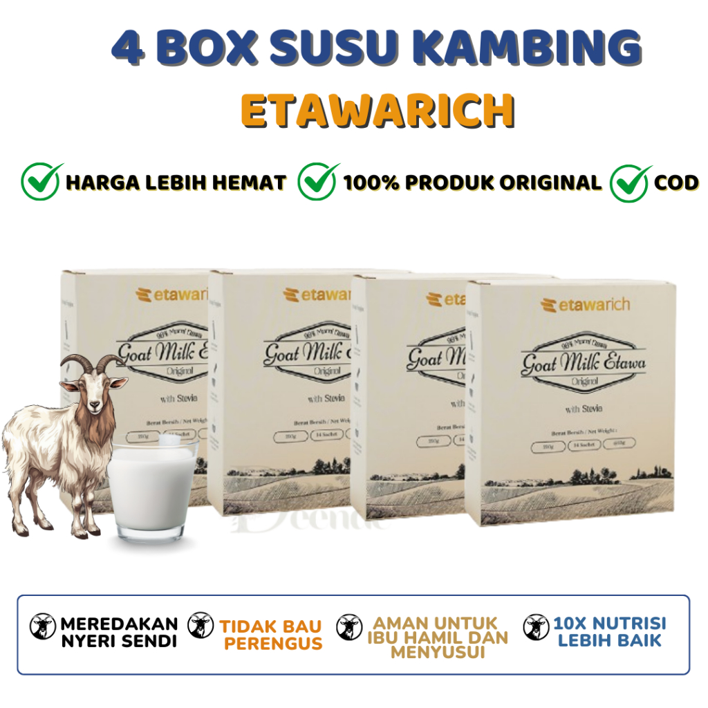 

Etawarich Susu Kambing Etawa Asli Paket Isi 4 Solusi Bebas Rematik