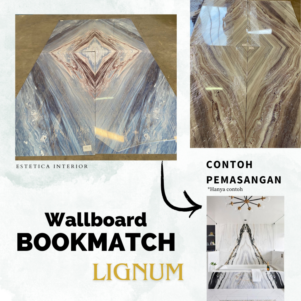Wallboard Bookmatch Panel Wall panel Book Match Marmer HBC Backdrop TV