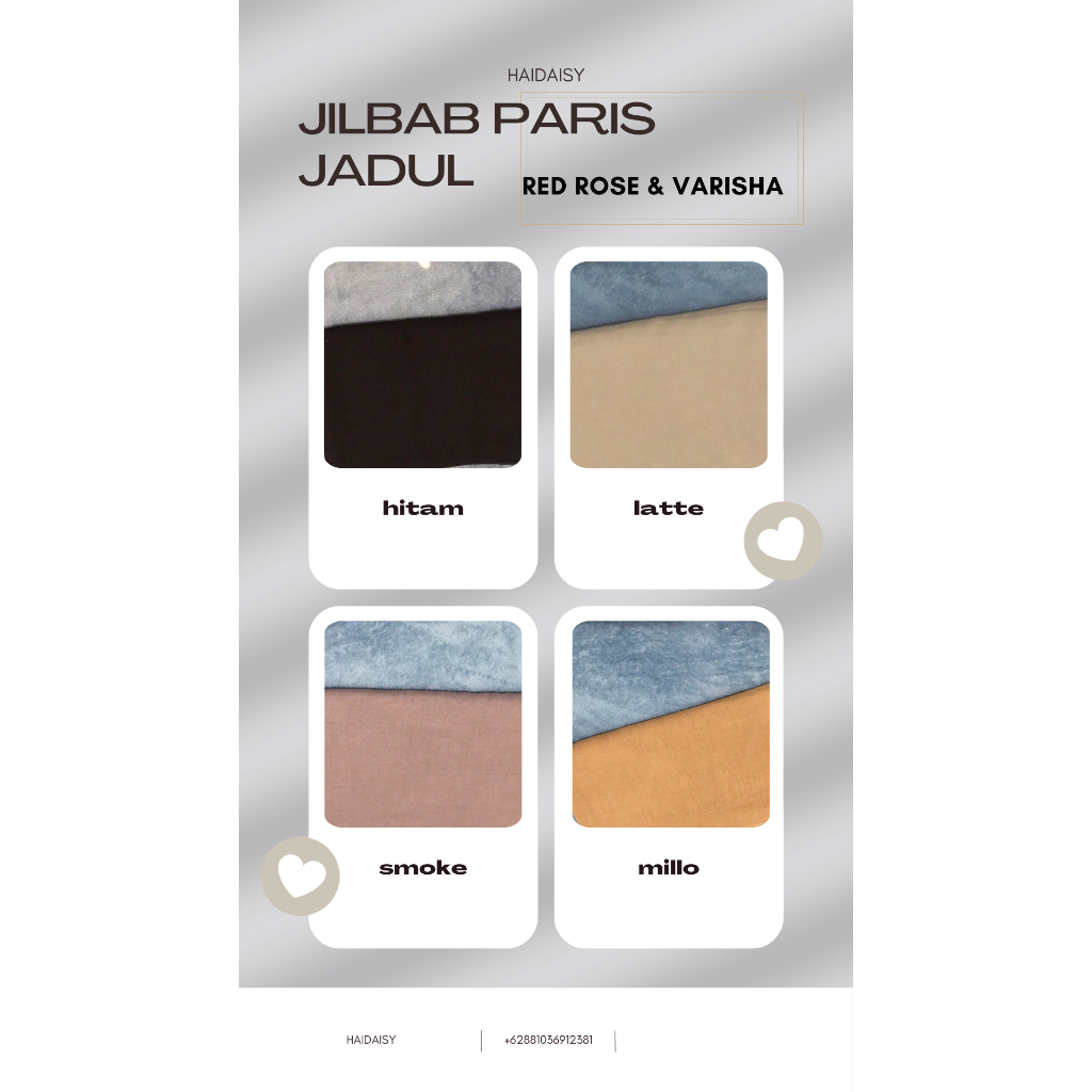 Jilbab paris jadul segiempat | red rose | varisha azzahra | paris polos
