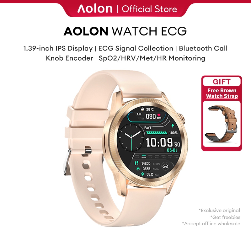 Aolon ECG Smart Watch | ECG Signal Collection | Blood glucose | Heart Rate Blood Oxygen Monitor | GPS Track Smartwatch Jam Tangan Pria Wanita Sports Fitness Watch Waterproof