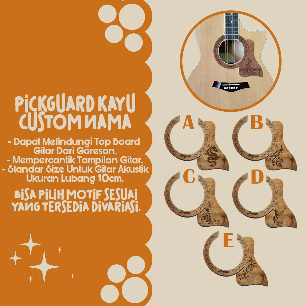 Pickguard Dan Rosette Kayu Untuk Gitar Taylor Akustik Kualitas Terbaik