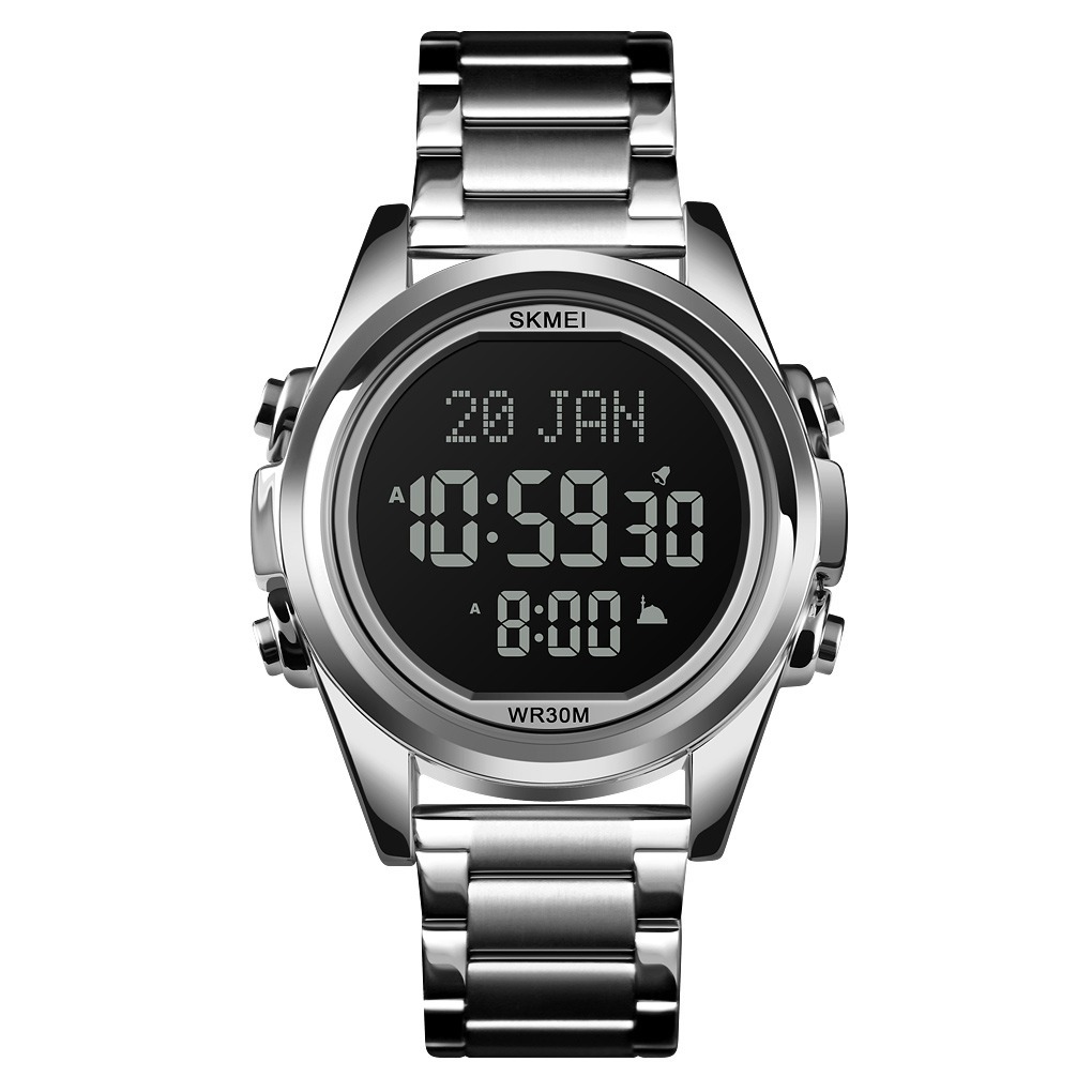 SKMEI Jam tangan digital pria Original 100% - Black/Silver