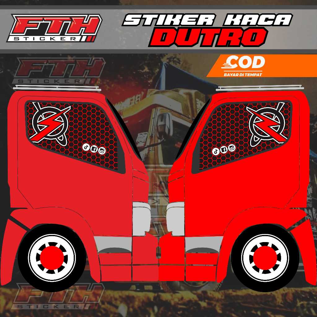 Stiker One Way Kaca Samping Truk hino dutro - Bisa Custom