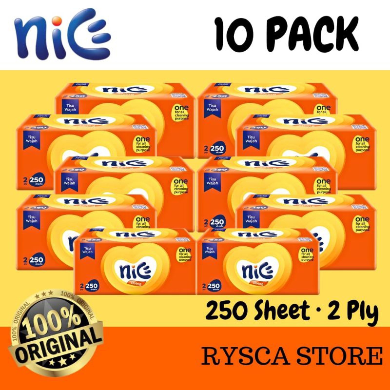 Tisu Nice Murah 250 / 500 Sheet 2 Ply - PAKET ISI 10 PACK