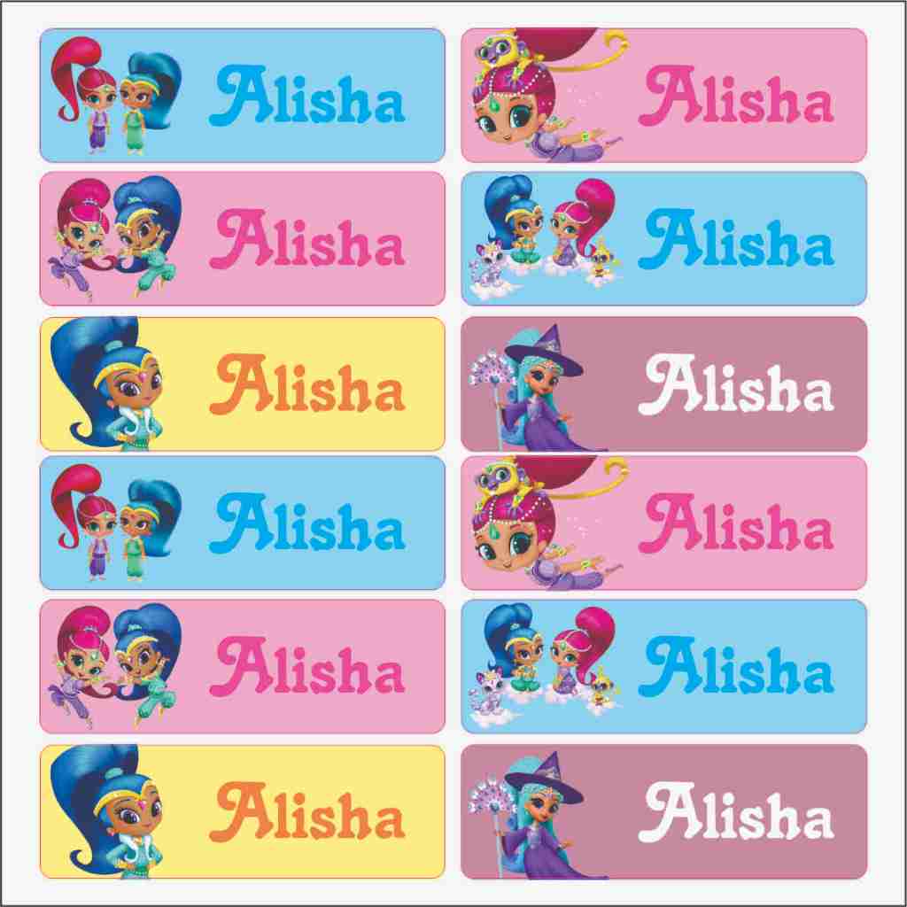 

Label Nama Vynil Shimmer And Shine Tahan Air