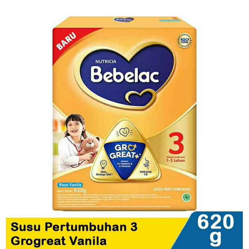 Bebelac 3 Vanilla/Madu 620gr Susu Pertumbuhan 1-3 tahun
