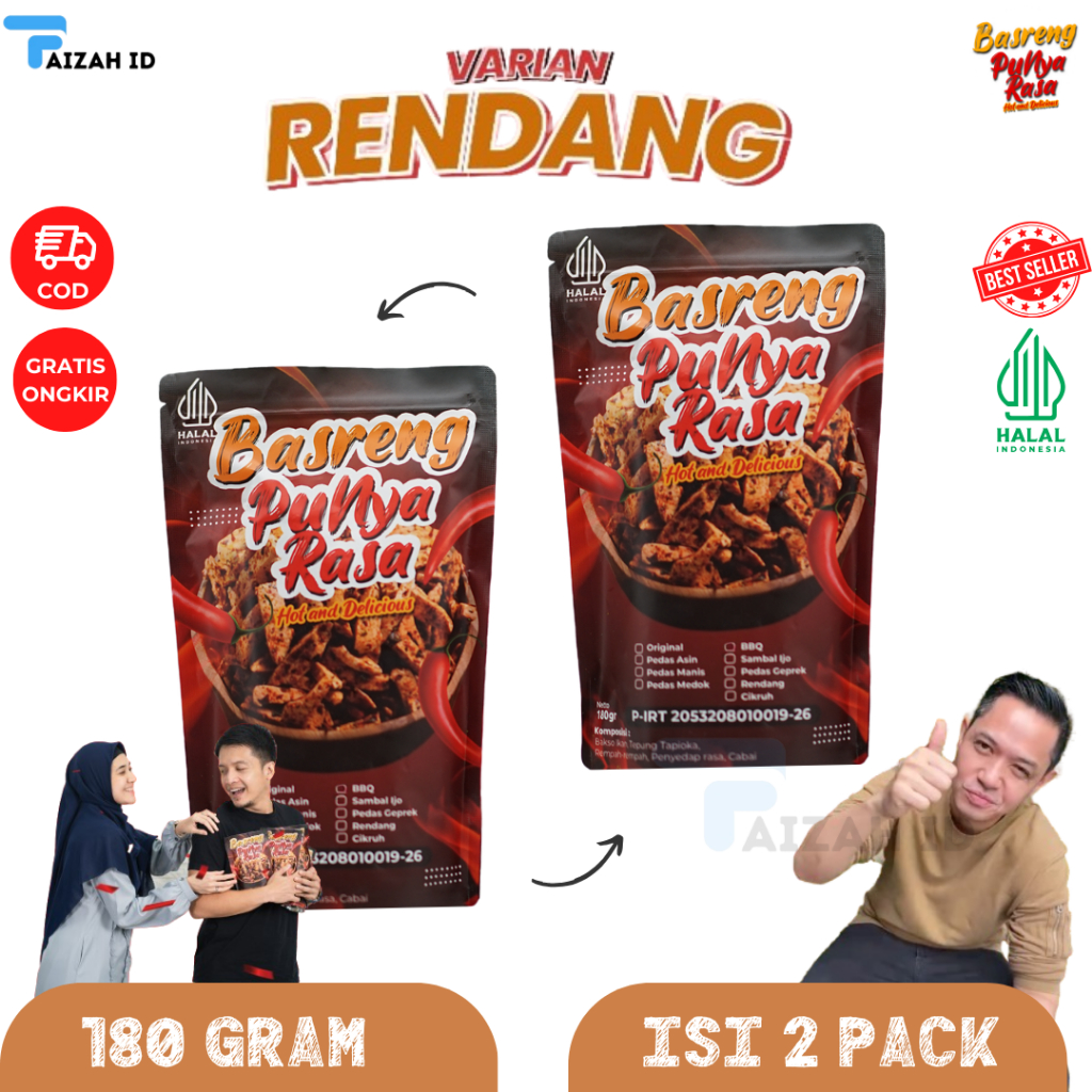 

Basreng Punya Rasa Paket Isi 2 Pcs Hadir Rasa Rendang Yang Rasanya Bikin Nendang Nampol BPOM