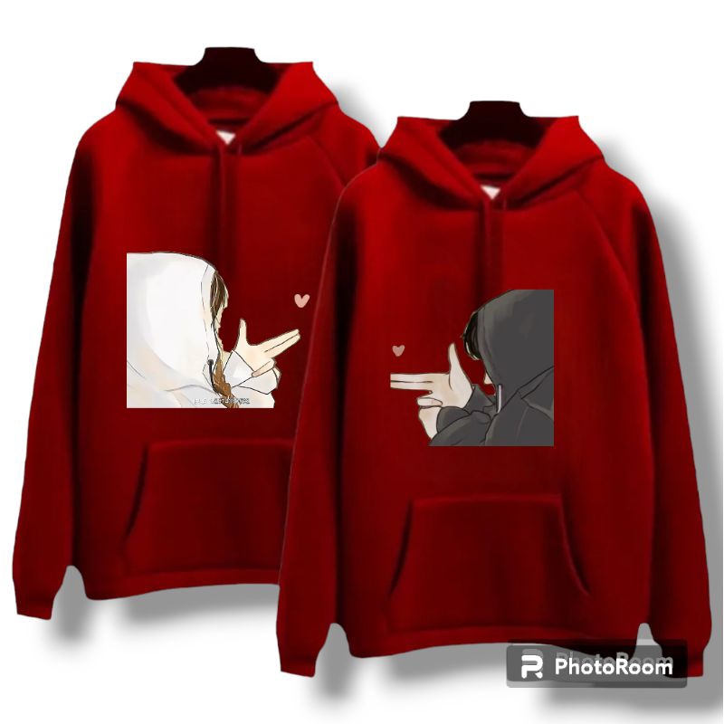 (isi 2pcs) Hoodie couple LOVE TUNJUK/Hoodie couple pacar/sweater couple pasangan/jaket couple/Hoodie