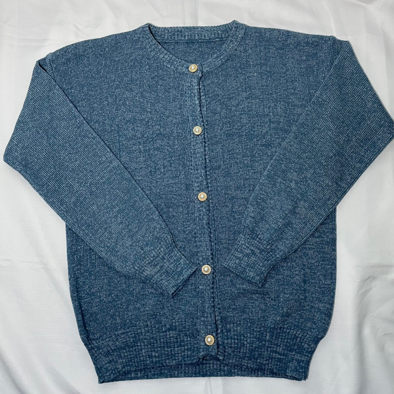 AslahStyle - Giselle Blue / Atasan Wanita / Knitwear Kancing Cantik