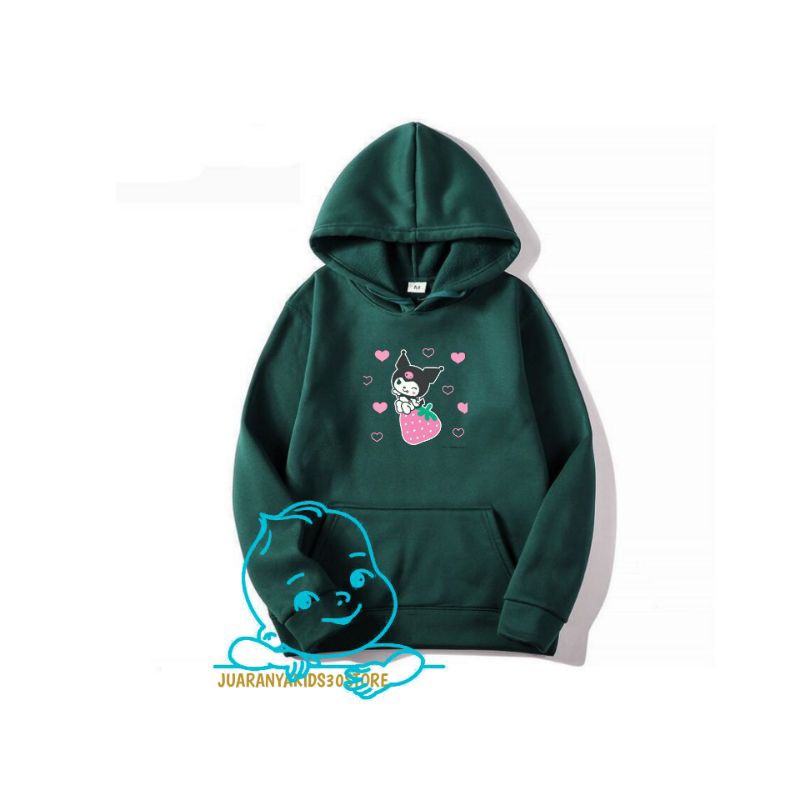 Hoodie sweater anak kuromi stroberi Hoodie kuromi sweater jumper kuromi stroberi