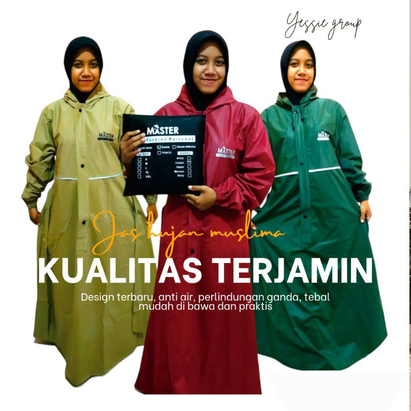 Jas Hujan Gamis Muslimah Mantel Wanita Terbaru Syari