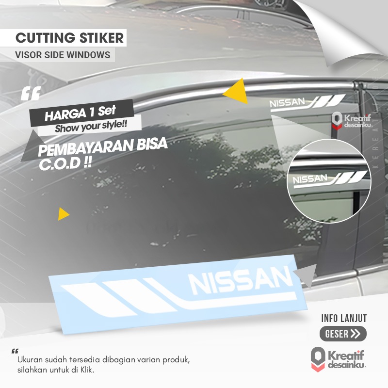 Cutting Stiker Visor Nissan Kaca Samping Variasi Mobil Motor Sticker Veriasi Aksesoris Timbul Lucu D