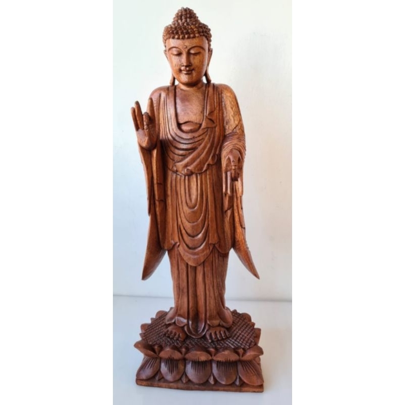 PATUNG KAYU BUDDHA BERDIRI 60 CM