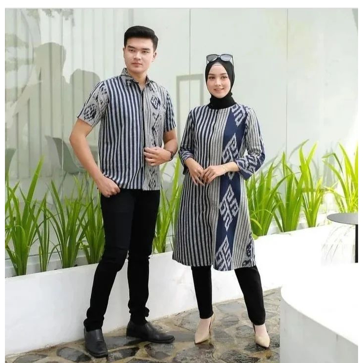 TUNIK TENUN COUPLE BAJU TENUN TUNIK KERJA SETELAN BAJU KANTOR TUNIK TENUN JEPARA SERAGAM TUNIK