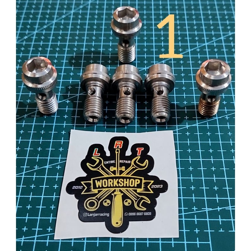 Baut L stainless bubut custom selang rem / banjo selang rem