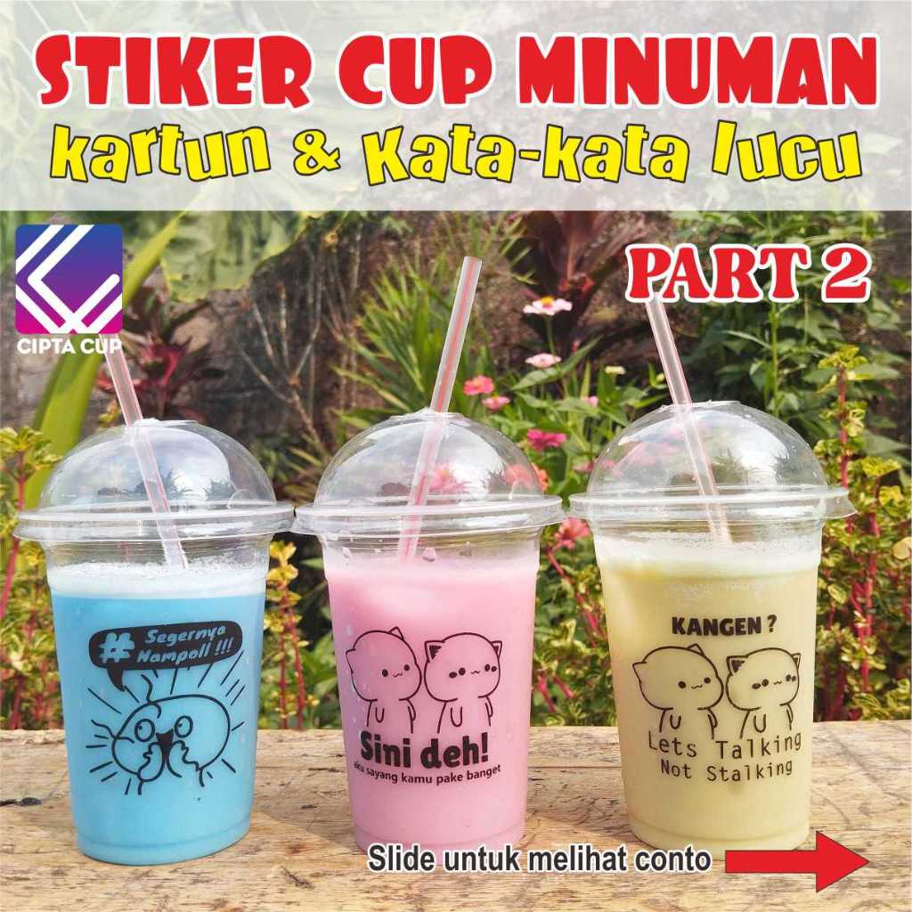 

stiker label cup botol minuman quote KATA KATA