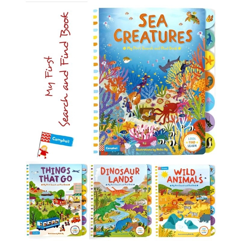 Campbell - My First Search and Find Series : Things That Go / Sea Creatures / Dinosaur Lands / Wild 