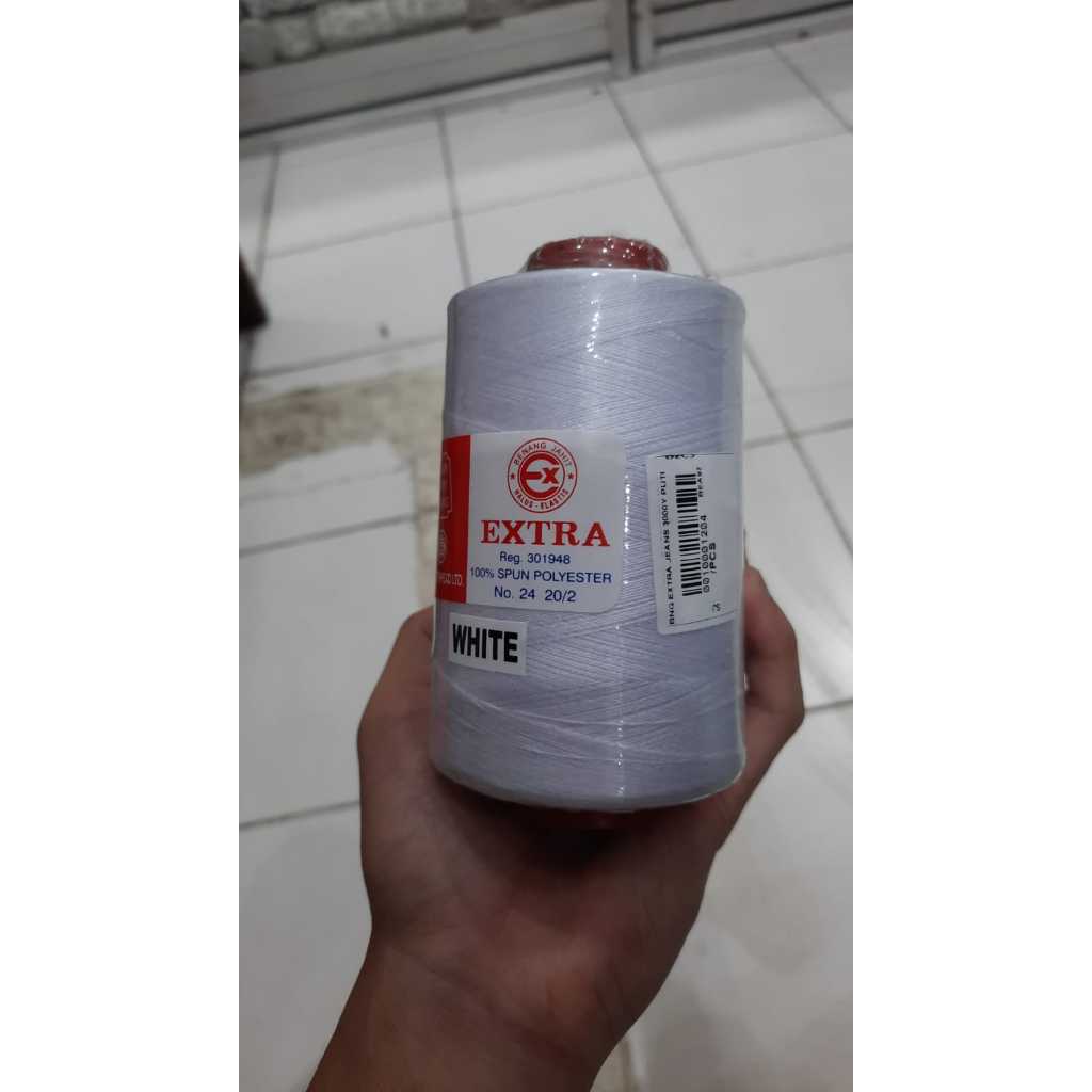 BENANG EXTRA JEANS 3000Y PUTIH/BENANG JAHIT JEANS/BENANG JEANS 3000Y