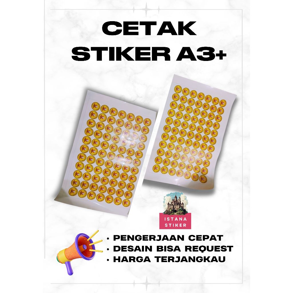 

CETAK DAN CUTTING STIKER A3+ VINYL & BONTAK