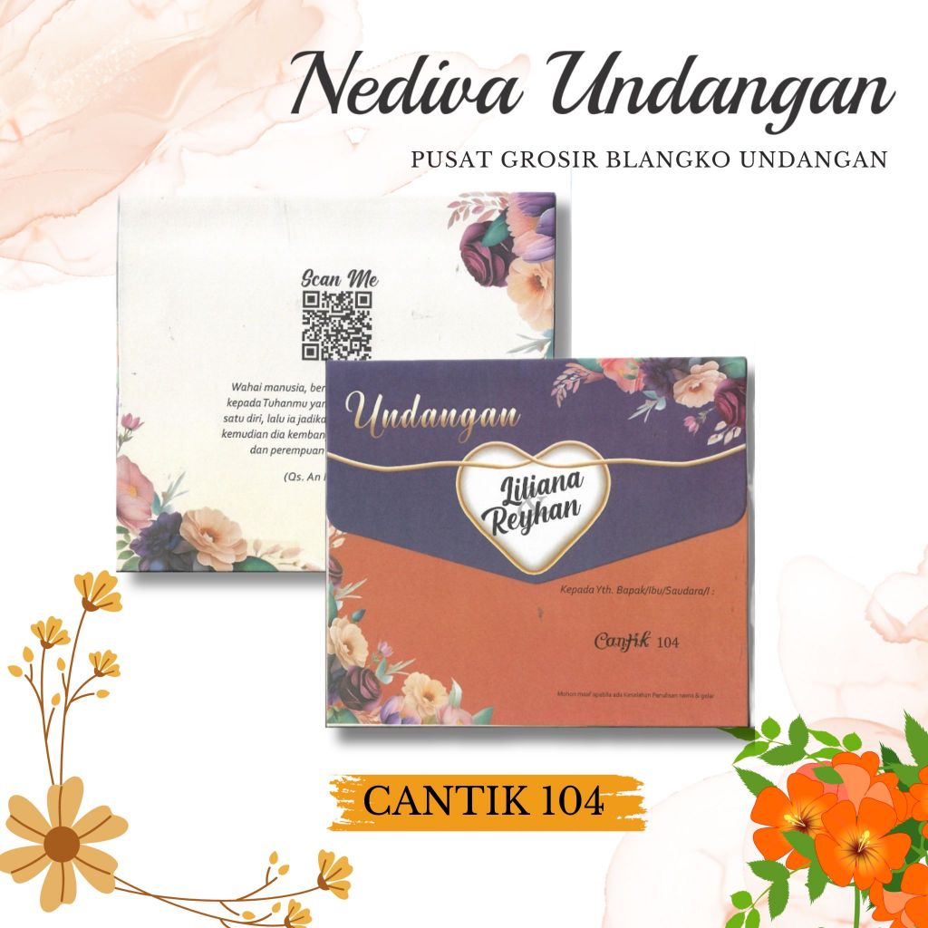 BLANGKO UNDANGAN CANTIK 104 HARGA MURAH FREE LABEL