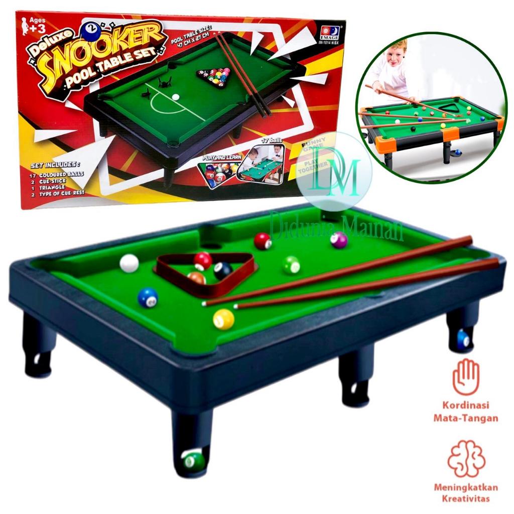 Mainan DM meja billiard mini 17 bola deluxe board games snooker pool table set