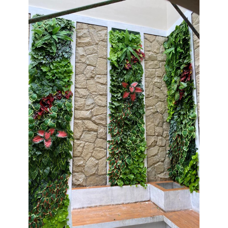 Dekorasi Dinding Tanaman Palsu Vertical Garden Sintetis