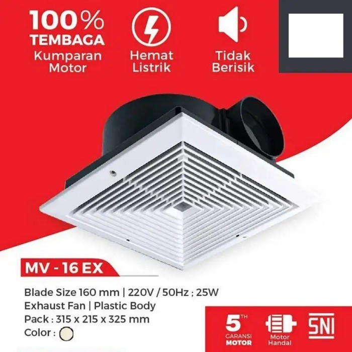 KIPAS MASPION CEILING EXHAUST/HEXOS FAN PLAFON MV-16 EX 6 INCH