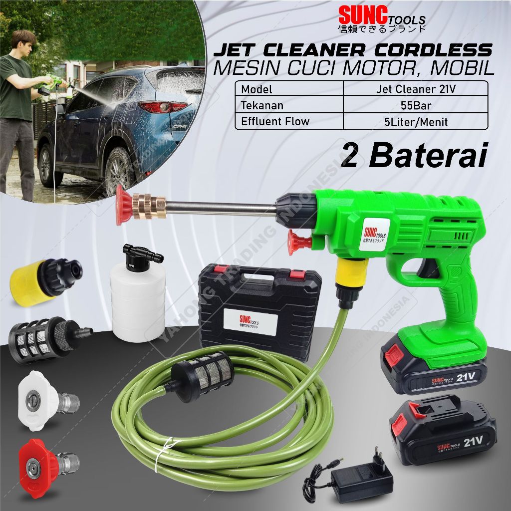 Jet Cleaner Cordless Mesin Semprot Cuci Motor Mobil Baterai SUNC TOOLS