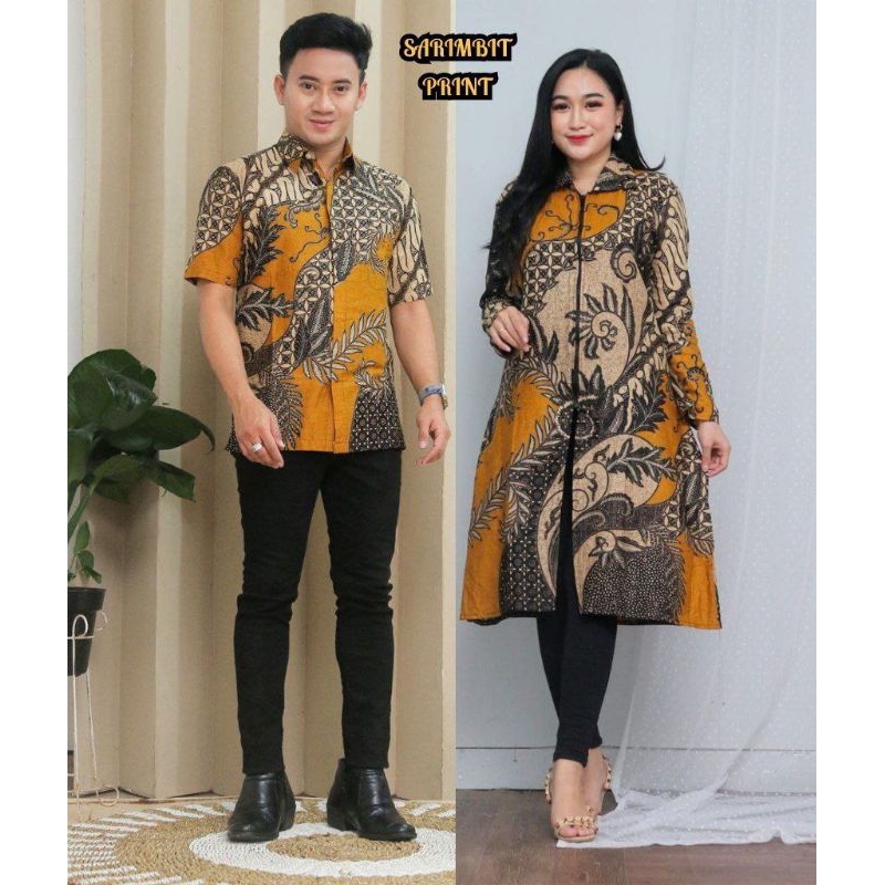 Baju Couple Tunik Baju Batik Couple Modern Premium Ekslusive Resleting Depan Busui M, L, XL, XXL