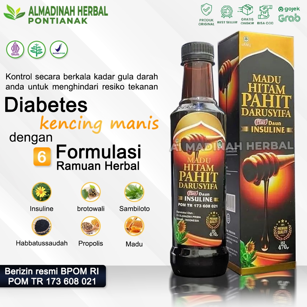 

Madu Hitam Pahit Darusyifa Plus Daun Insuline 470 Gram