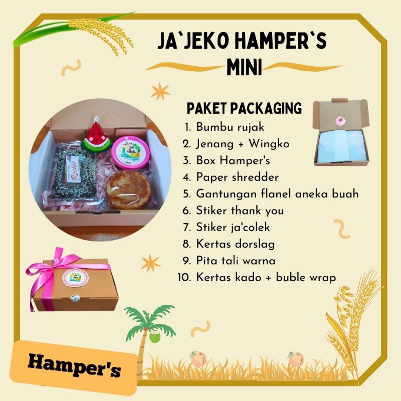 

Hamper's bumbu rujak+jenang+wingko enak spesial parcel gift box mini