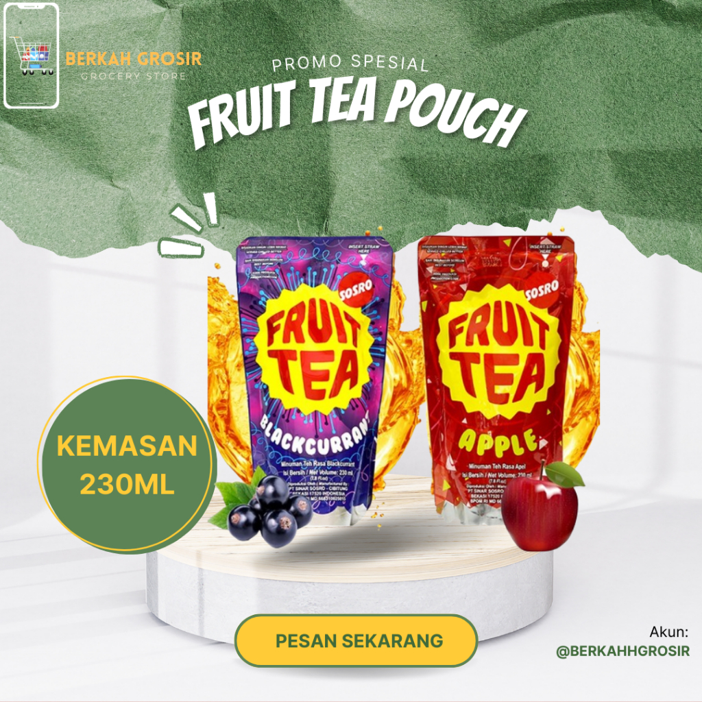 

FRUIT TEA POUCH BLACKCURANT / APPLE 230ML PER 4PCS