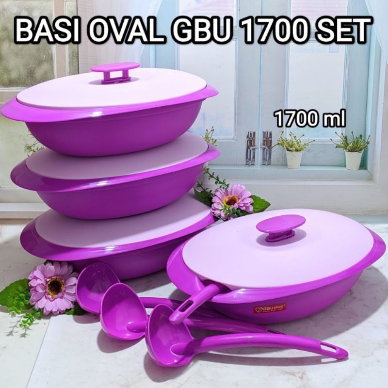 Basi oval GBU / prasmanan plastik set 4pcs /basi oval ukuran S