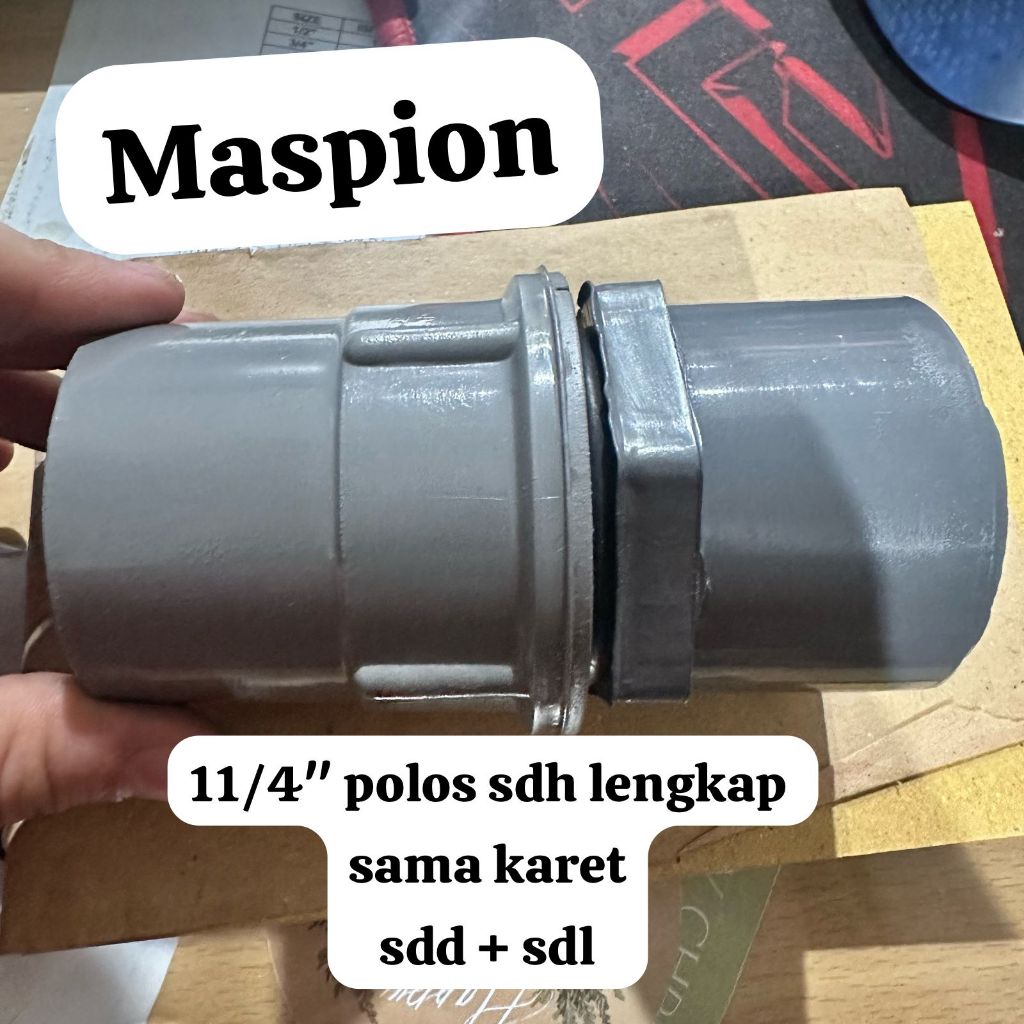 Sok drat luar 11/4" + SOk drat dalam 11/4" + ORING 11/4" merk maspion