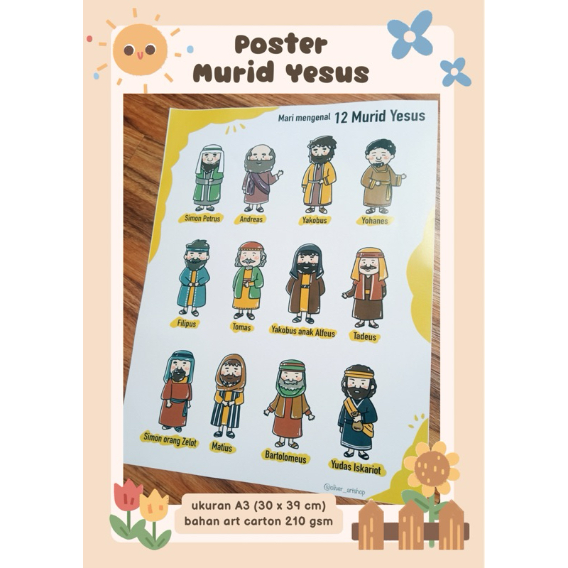 Poster Sekolah Minggu 12 Murid Yesus
