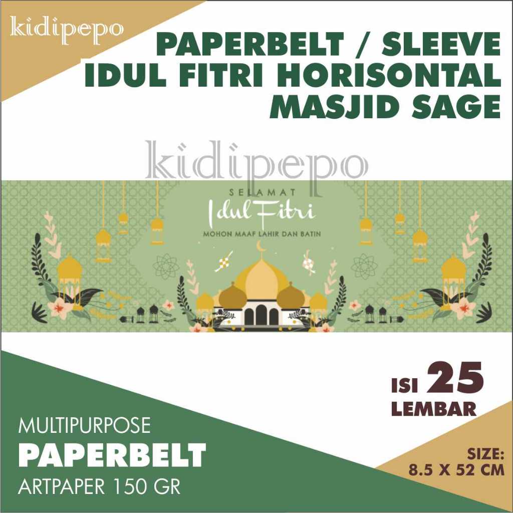 

PAPERBELT / BAN KUE IDUL FITRI HORIZONTAL MASJID SAGE - ISI 25 LEMBAR