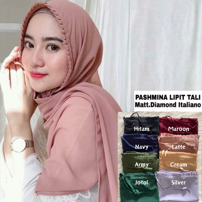 Pashmina Lipit Tali 70cm x 160cm