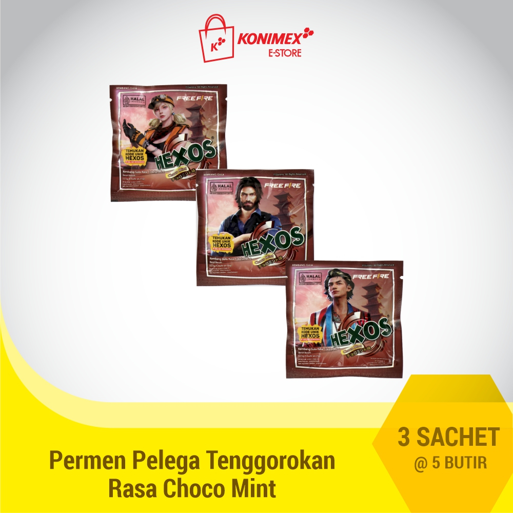 

Hexos Choco Mint Permen Pelega Tenggorokan 3 sachet