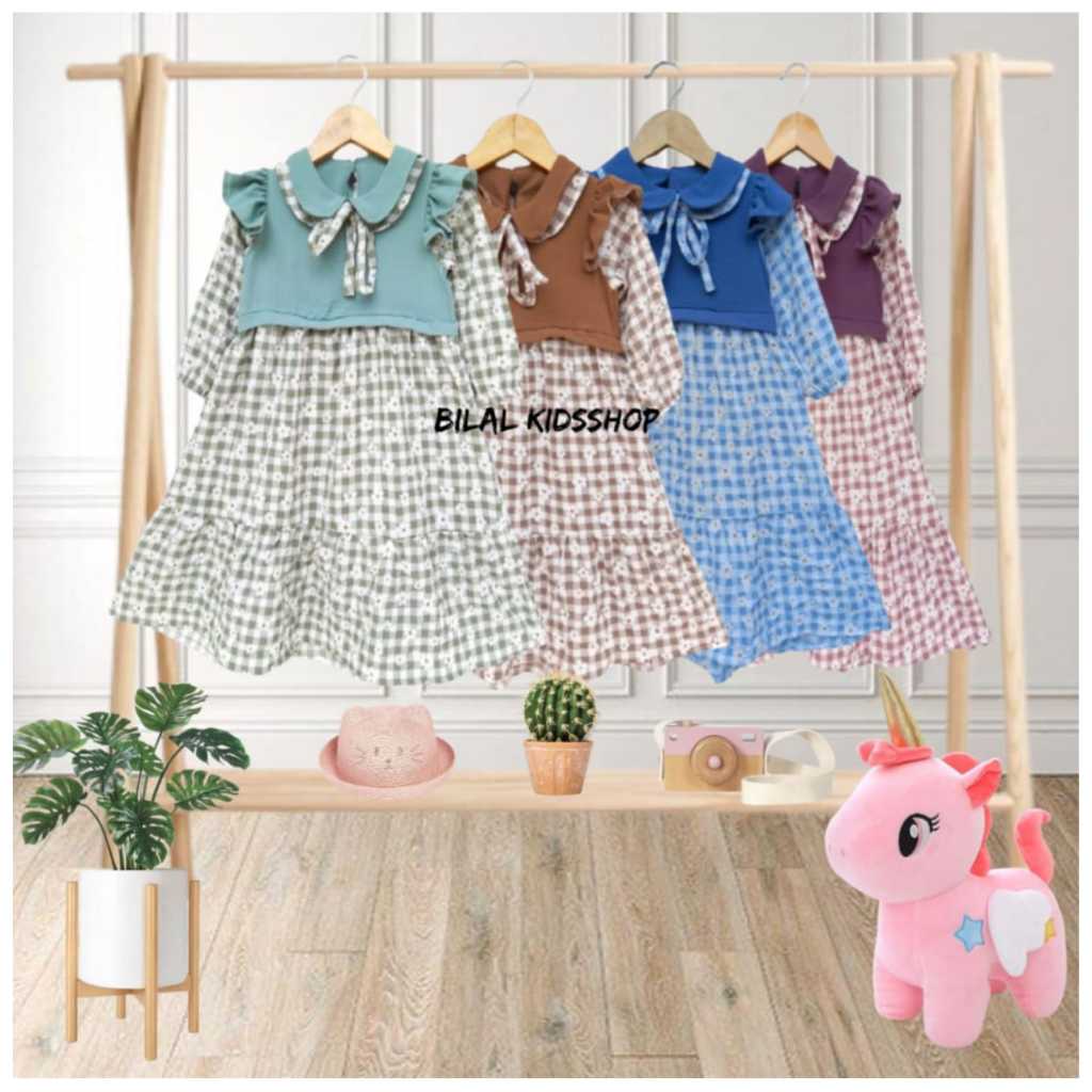 GAMIS CRINKLE ANAK MOTIF BUNGA) 2-6 TAHUN