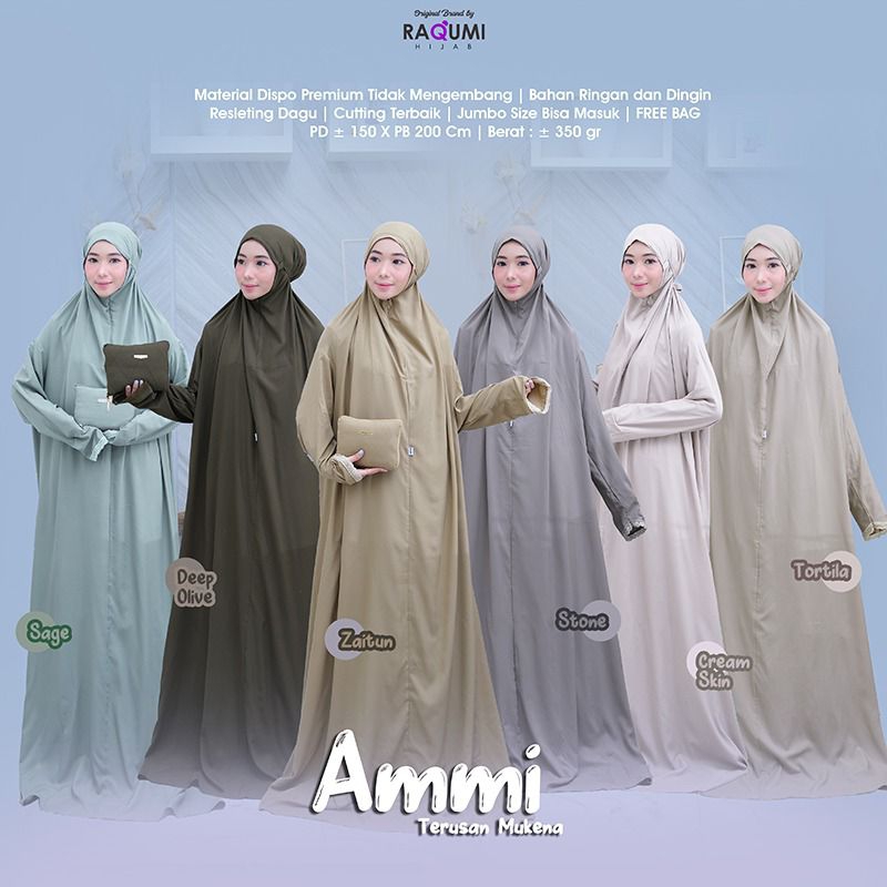 AMMI TERUSAN MUKENA RAQUMI ORIGINAL | MUKENA RAQUMI | MUKENA DISPO PREMIUM | MUKENA JUMBO | MUKENA P