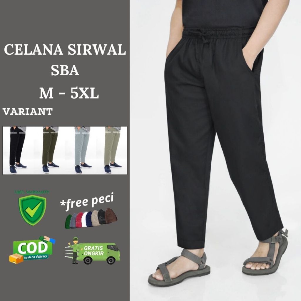 Celana sirwal casual M sd 5XL jumbo celana muslim pria Sba