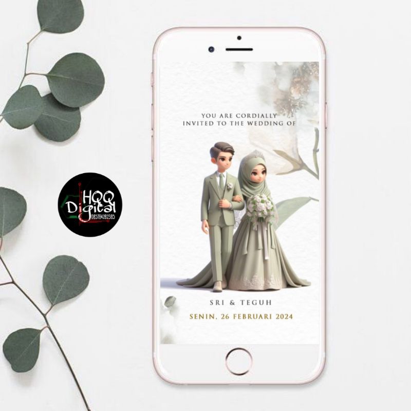 VIDEO UNDANGAN DIGITAL PERNIKAHAN DESIGN PUTIH SIMPLE MEWAH COCOK BUAT STORY FULL HD