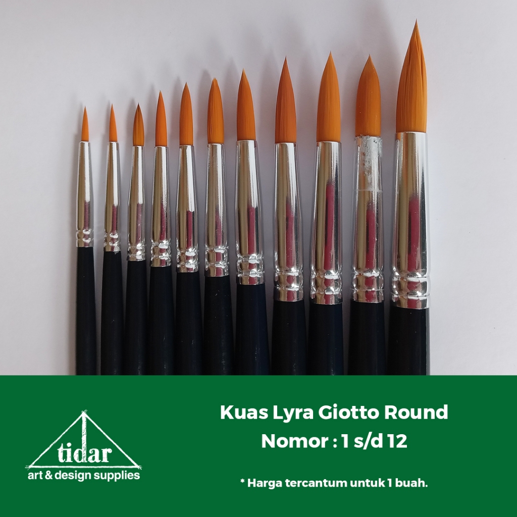 

Lyra Giotto Artist Round Brush - Kuas Lukis Taklon Lira Bulat Lancip