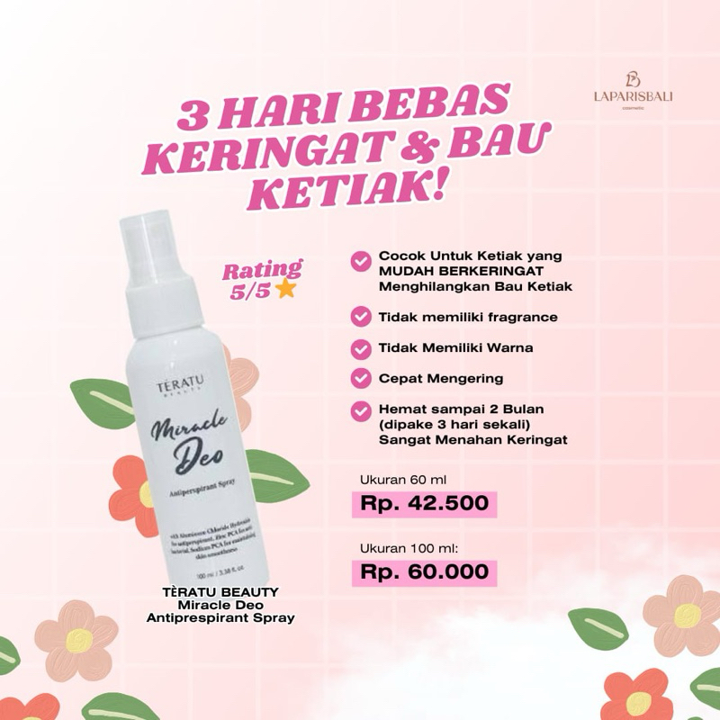 TERATU BEAUTY MIRACLE DEO ANTIPERSPIRANT SPRAY
