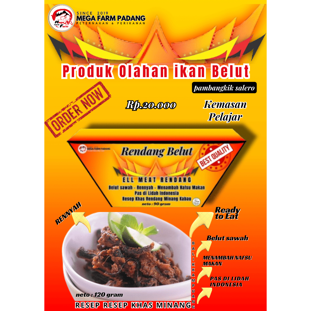 

MEGA FRAM PADANG - RENDANG DAGING BELUT - ELL MEAT RENDANG - SELERA INDONESIA - MPASI - KHAS RESEP MINANG KABAU - RENDANG PADANG - PAKET PELAJAR