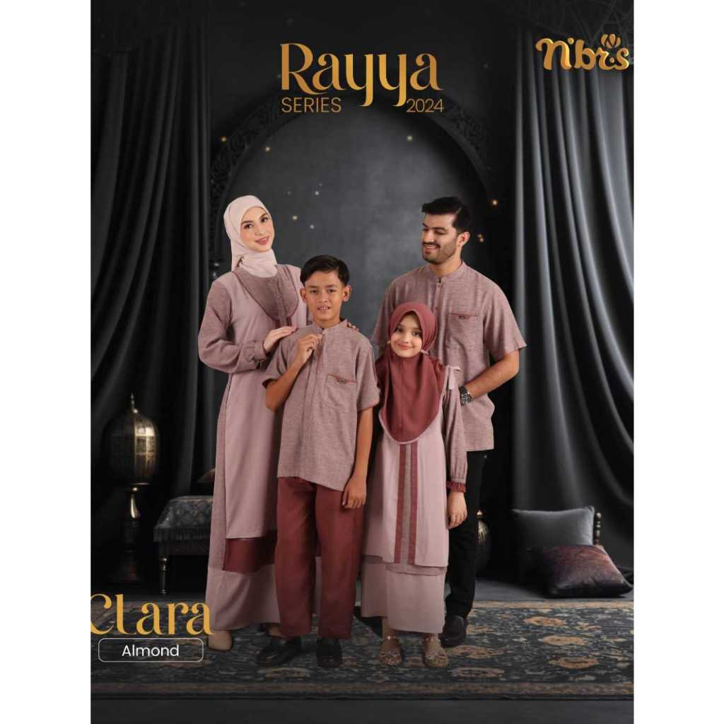 Nibras Sarimbit Clara Almond Baju Couple Keluarga Fashion Muslim Baju Couple Pasangan