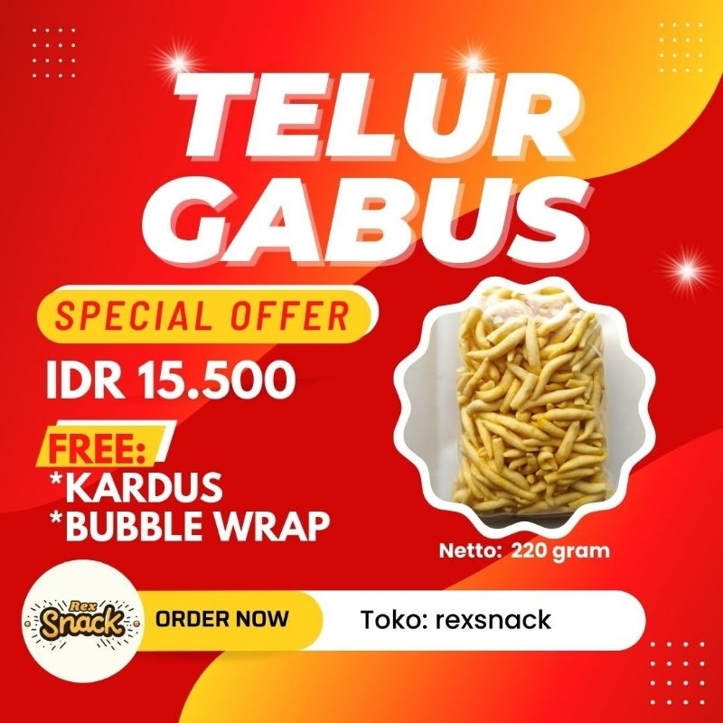 

Snack Camilan Telur Gabus 220 gram Makanan Ringan Enak Gurih Renyah