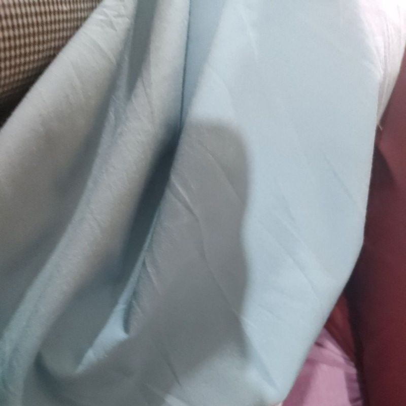 KAIN KILOAN KATUN TWILL ELASTIS LEMBUT BIRU