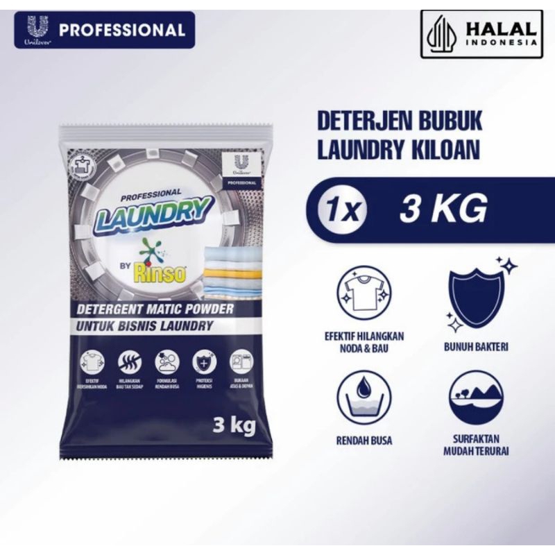 RINSO BUBUK PROFESIONAL 3Kg