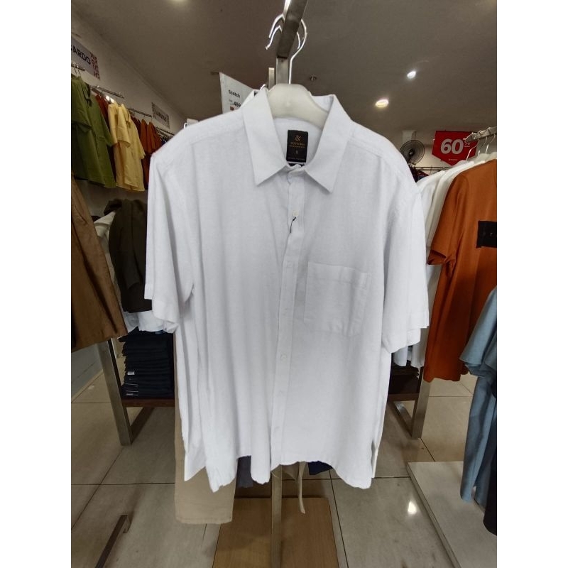 Scotch Kemeja linen polos lengan pendek